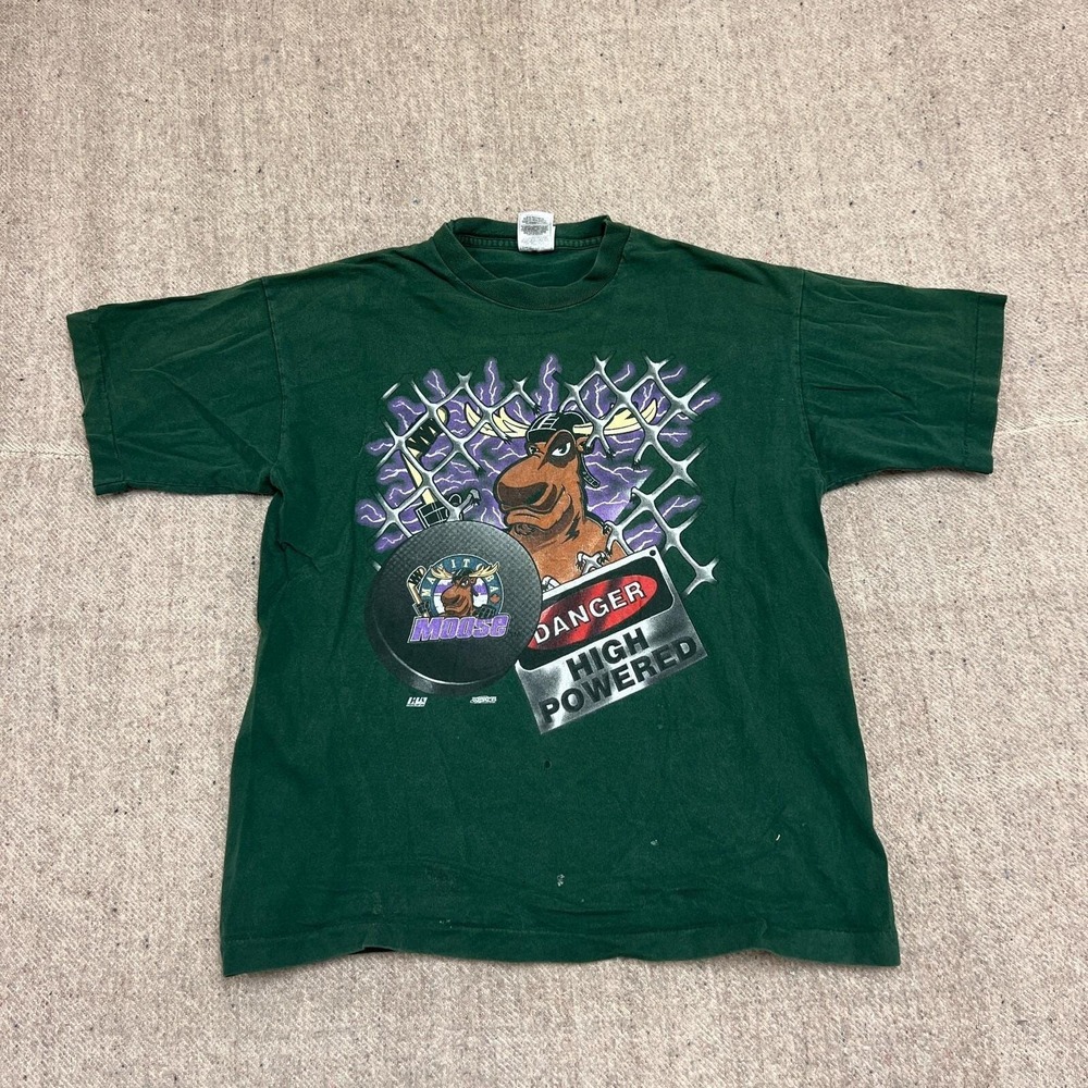Vintage Manitoba Moose Shirt Mens Large Green 1990s AHL